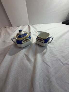 Myott Son & Co Harvest 1813 Sugar Bowl and Creamer Set